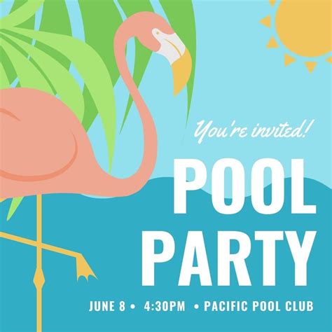 Summer Pool Party Invitation Templates Hq Printable Documents