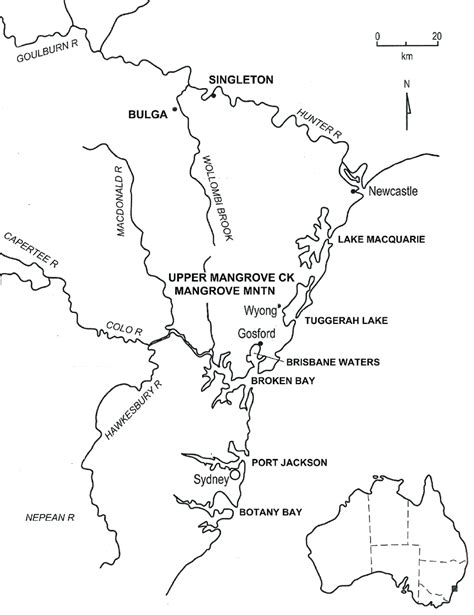 Location Of New South Wales Nsw Central Coast Sydney Basin
