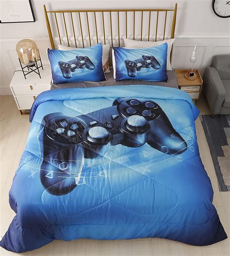 Gamepad Comforter Set Kids Boys Gamer Bedding Set Video Game Gamepad