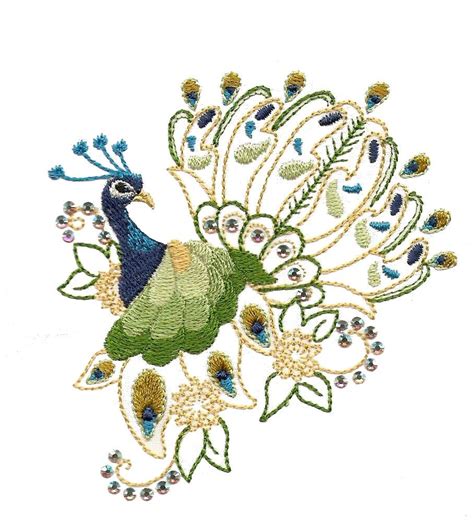 Free Peacock Embroidery Embroidery Designs Animal Embroidery