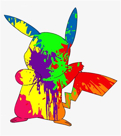 Paint Splatter Pikachu By Backapple On Deviantart Svg Pikachu Paint