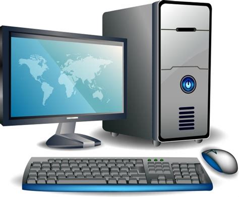 Desktop Computer Free Vector In Adobe Illustrator Ai Ai