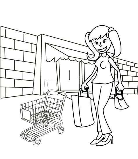Shopping Cart Coloring Pages Free Wallpapers Hd