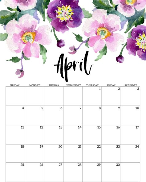 April 2021 Calendar April 2021 Calendar Free Blank Printable