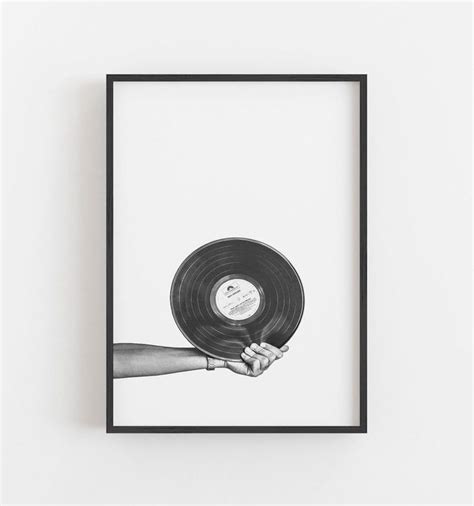 Vinyl Record Print Music Print Black And White Art Vinyl Record Art