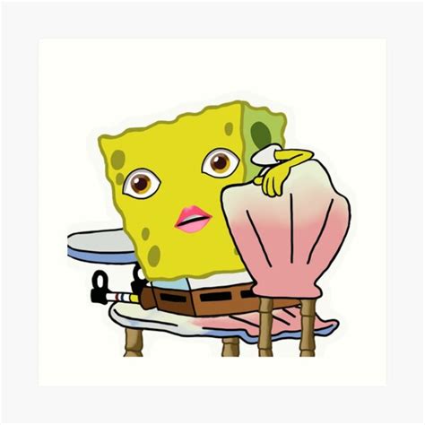 Spongebob Da Bob Blank Stare Meme Art Print By Simp13445 Redbubble