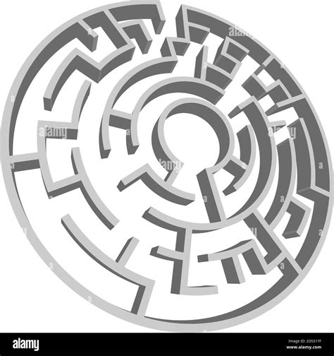 Solvable 3d Maze Labyrinth Puzzle Game Vector Illustration Stock