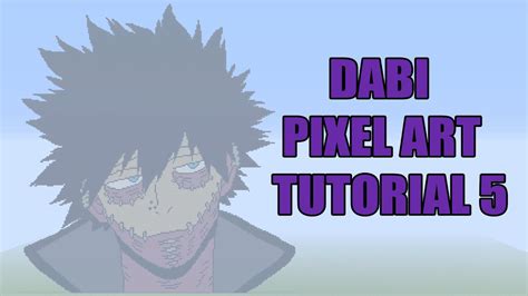 Minecraft Dabi Pixel Art Tutorial 5 My Hero Academia Youtube