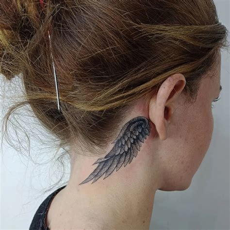 Share More Than 79 Angel Wings Behind Ear Tattoo Incdgdbentre