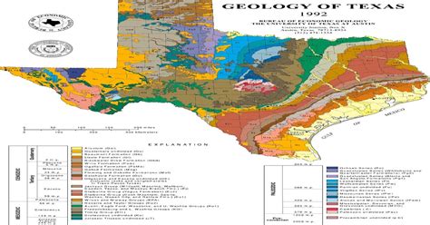1992 Geologic Map Of Texas Map