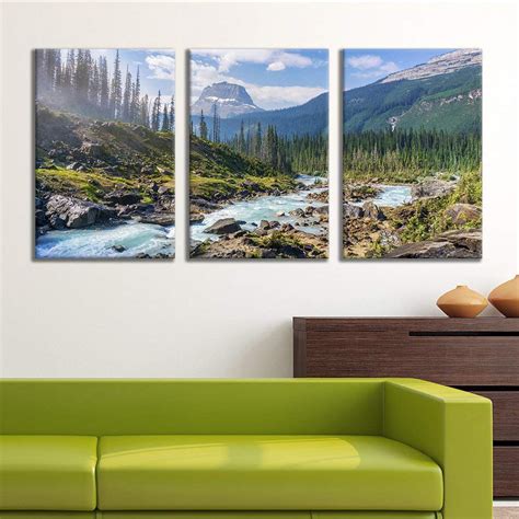 Wall26 3 Panel Canvas Wall Art Majestic Natural Landscape Triptych