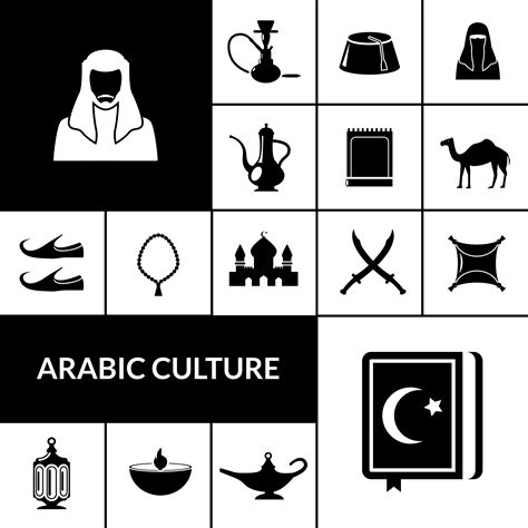 Arabic Culture Black Icons Set 478925 Vector Art At Vecteezy