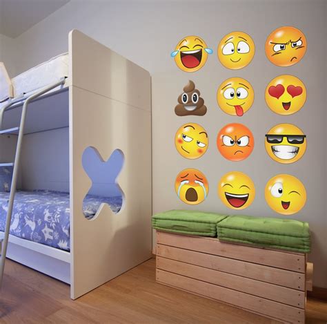 12 Large Emoji Faces Wall Graphic Decal Sticker 6052 Etsy