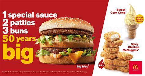 Mcdonald's australia has recently launched a new marketing campaign showcasing their burgers are. McDonald's Big Mac burger now at reduced price; Spicy ...
