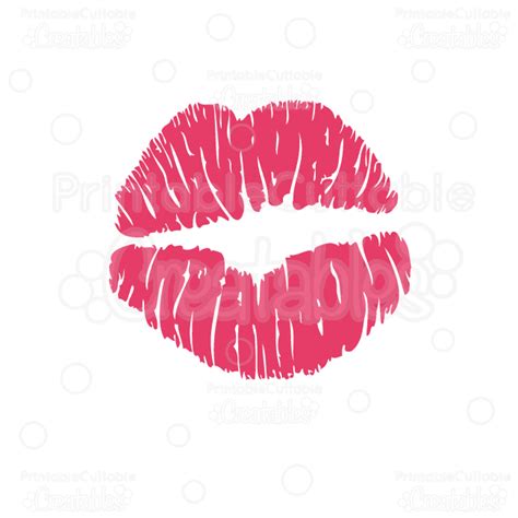 Lipstick Mark Kiss Free Svg Cutting File And Clipart