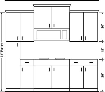 Like other base cabinets, blind corner base cabinets have a height of 34 ½ inches and a toekick of 4 the wall cabinets depend on what ceiling height you have in your kitchen. Blind Base