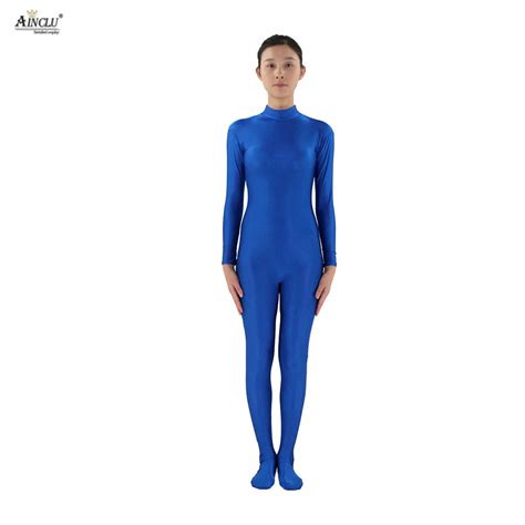 Ainclu Women Spandex Nylon Lycra Blue Head Handless Body Second Skin Tight Color Custom Skin