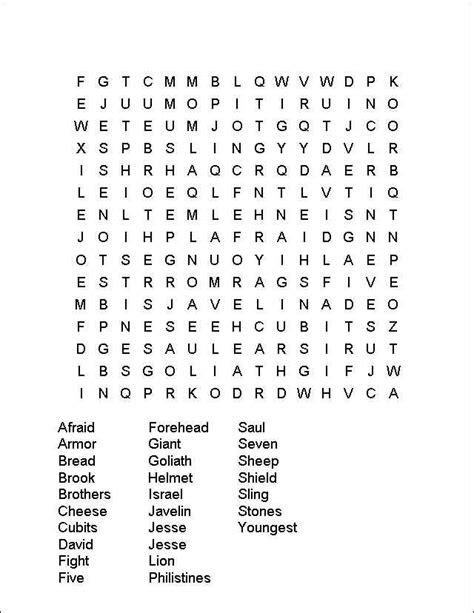 Goliath (1 samuel 17) | craft. Crossword Puzzles and Word Searches | Sunday school kids ...