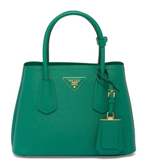 Womens Prada Green Saffiano Leather Top Handle Bag Harrods