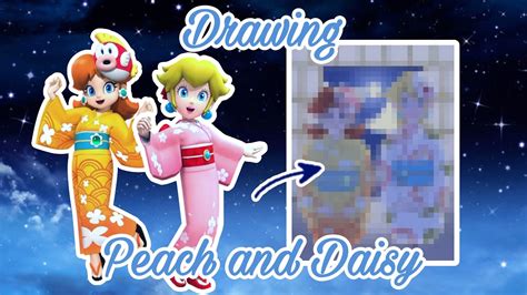 Drawing Peach And Daisy In Kimonos Youtube