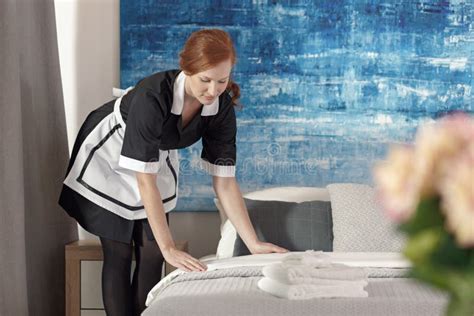 Maid Cleaning Room Stock Photo Image Of Caucasian Housemaid 115038724