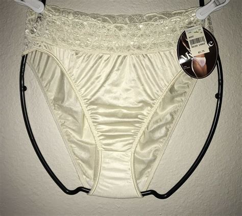 Vtg Nwt Myonne Ivory Nylon Stretch Lace Hi Cut Hi Waist Panties Sissy Size 7 Ebay Lace Panties