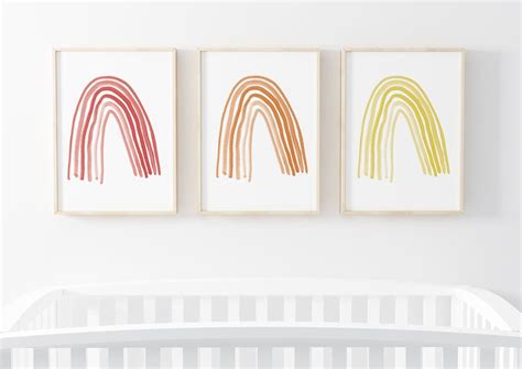 Monochromatic Rainbow Printable 8x10 Set Of Prints For Nursery Or Kid