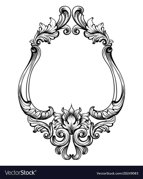 Baroque Frame Decor Vector Detailed Rich Ornament Vector Illustration