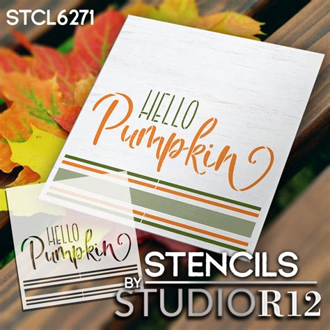 Hello Pumpkin Stencil By Studior12 Craft Diy Fall Autumn Home Decor