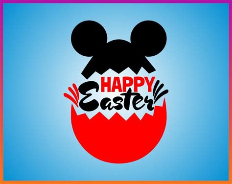 Mickey Egg Happy Easter SVG Easter Disney Mickey Head Face Ear Decal
