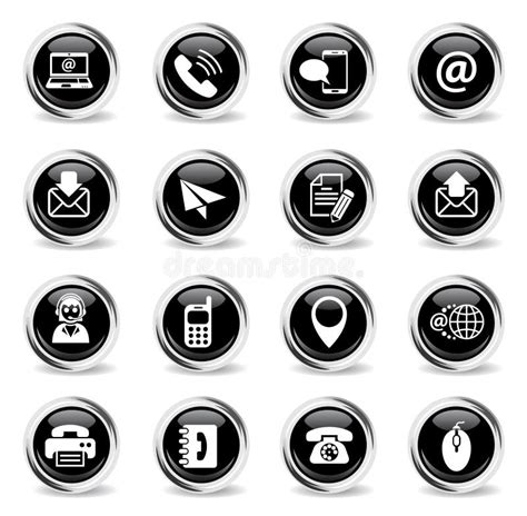 Contact us icon set stock vector. Illustration of operator - 126316902