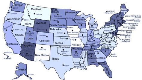 States And Capitals Map For Kids States And Capitals State