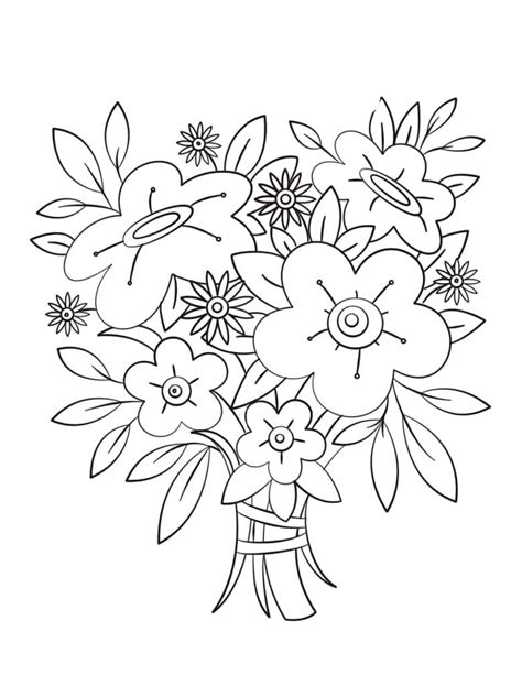 Coloriage Bouquet De Fleurs Pour Les Enfants Télécharger Et Imprimer