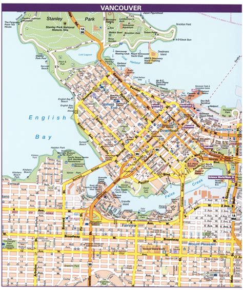 Plan Et Carte Des Rues De Vancouver Rue Routes Et Autoroutes De