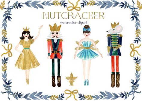 Nutcracker Christmas Ballet Clipart Decorative Illustrations