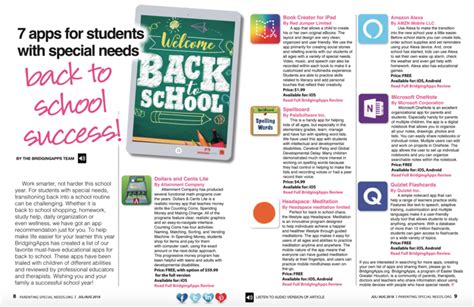 Parenting Special Needs Magazine Back To School 7 Apps For Students