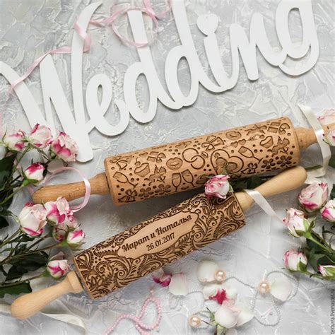 Wedding Embossing Rolling Pin Laser Engraved Rolling Pin Texturra