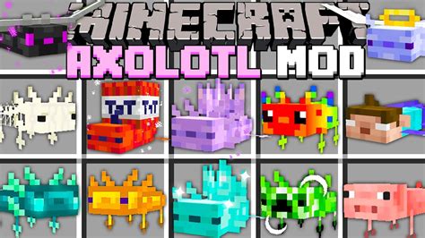 Minecraft More Axolotl Mod Diamond Buff Ender Gold Tnt Herobrine
