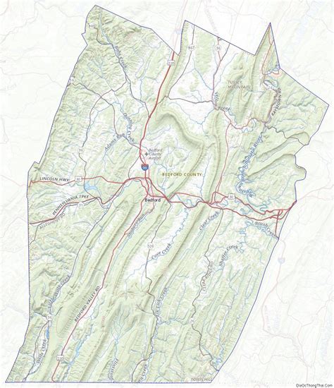 Topographic Map Of Bedford County Pennsylvania Pennsylvania