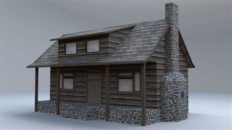 3d Model Rustic Cabin Vr Ar Low Poly Cgtrader