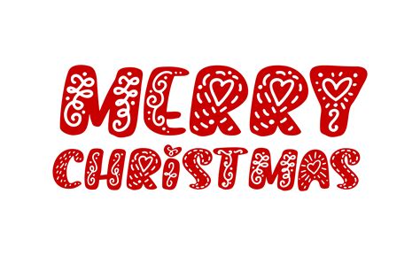 Merry Christmas Hand Drawn Lettering Text Vector Illustration Xmas