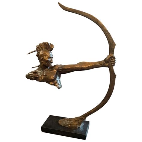 Fine Art Deco Bronze Sculpture Indian Native American Archer Bruno Zach