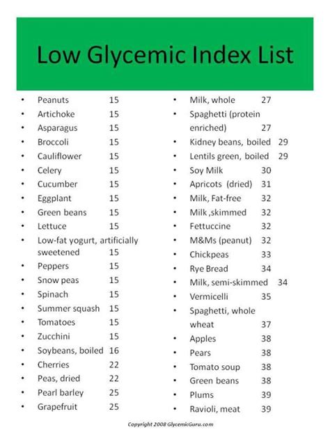 Low Glycemic Food List Pdf Image Results Glycemic Index