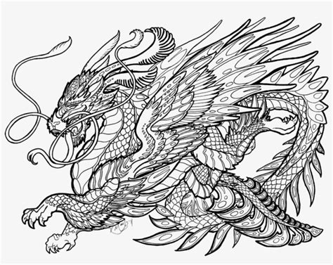 Download Transparent Complicated Dragon Coloring Pages Complex