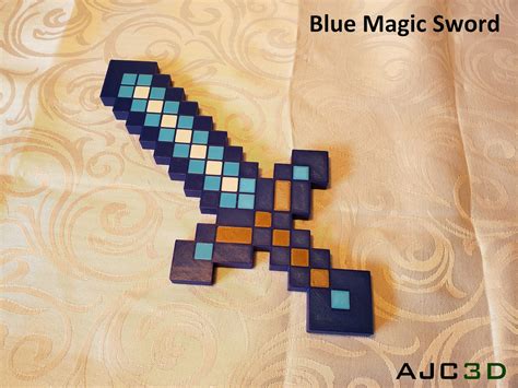 Minecraft Blue Magic Sword 105 Long Etsy