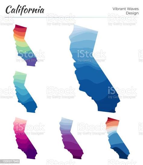 Set Of Vector Maps Of California Stock Illustration Download Image