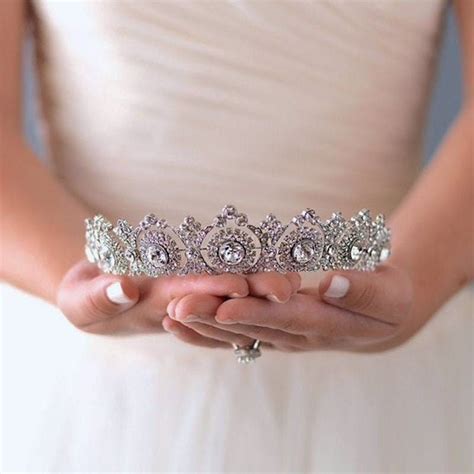 Silver Wedding Crown Royal Gold Bridal Tiara Crystal Princess Crown