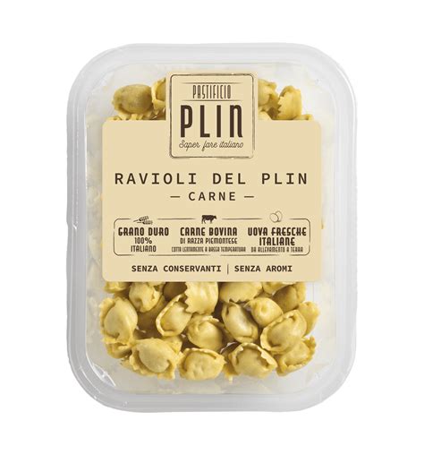 Sono la variante del dei tradizionali agnolotti, fatta nelle zone del monferrato e delle langhe. Ravioli del Plin con Carne Bovina Piemontese - Pastificio Plin