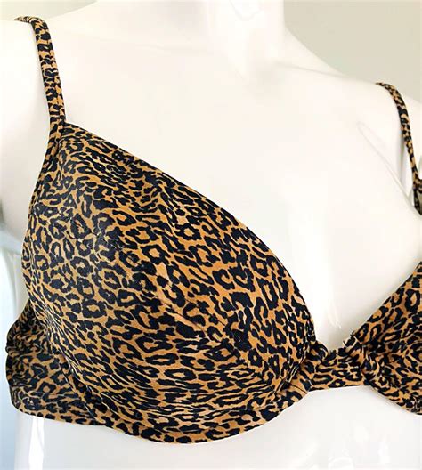 Vintage Oscar De La Renta 1980s Three Piece Leopard Print 80s Bikini