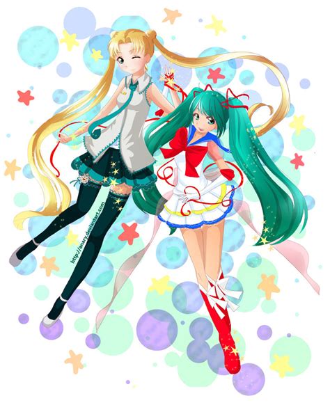 Sailor Miku And Hatsune Usagi By Anary On Deviantart